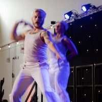 Two dancers on stage
